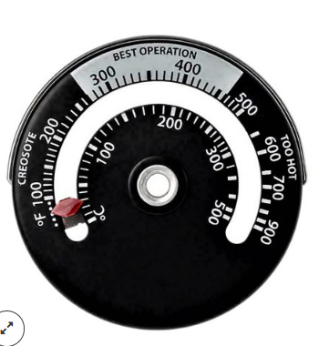 Magnetische thermometer t.b.v kachelpijp