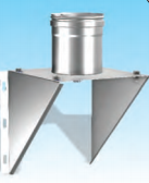 Concentrisch rookkanaal RVS, diameter Ø130-200, stoelconstructie met condensdop