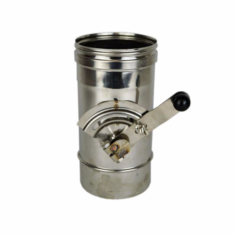 Enkelwandig rookkanaal RVS, 250mm element met afsluitklep Ø120mm