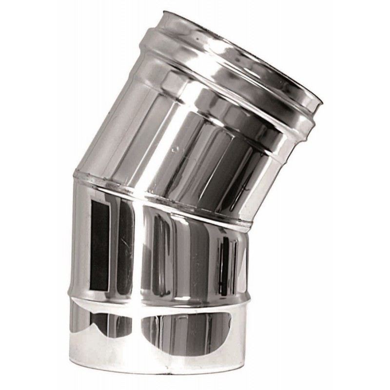 Enkelwandig rookkanaal RVS, bocht 30° graden, diameter Ø300