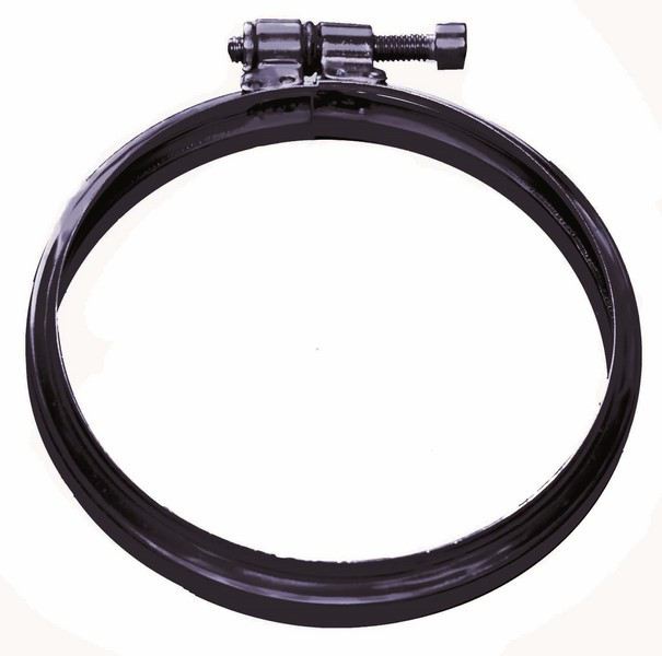 Klemband zwart RVS. Diameter Ø100mm.