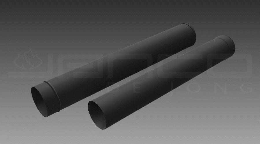 Jacobus Pas pijp enkelwandig 130mm verstelbaar 100-200cm